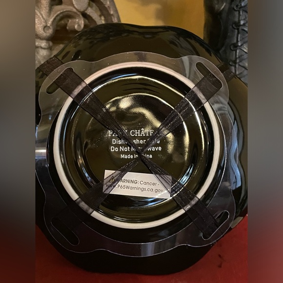 PARK CHATEAU NEW Spider Teacup & Saucer Set Black Iridescent & White W/Gold Trim - Picture 8 of 11